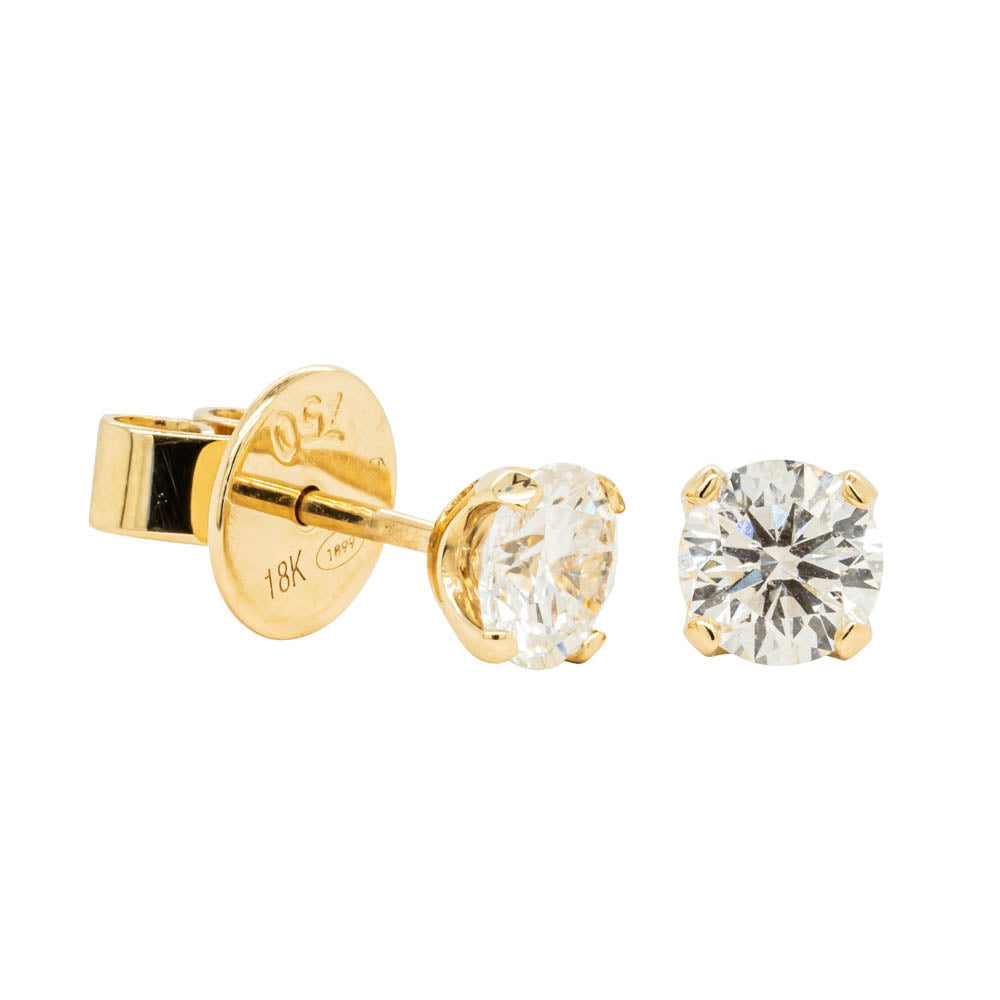 18ct Yellow Gold 2.00ct Diamond Blossom Stud Earrings - Walker & Hall