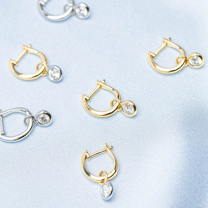 18ct White Gold .30ct Diamond Natalia Hoop Earrings-Earrings-Walker & Hall