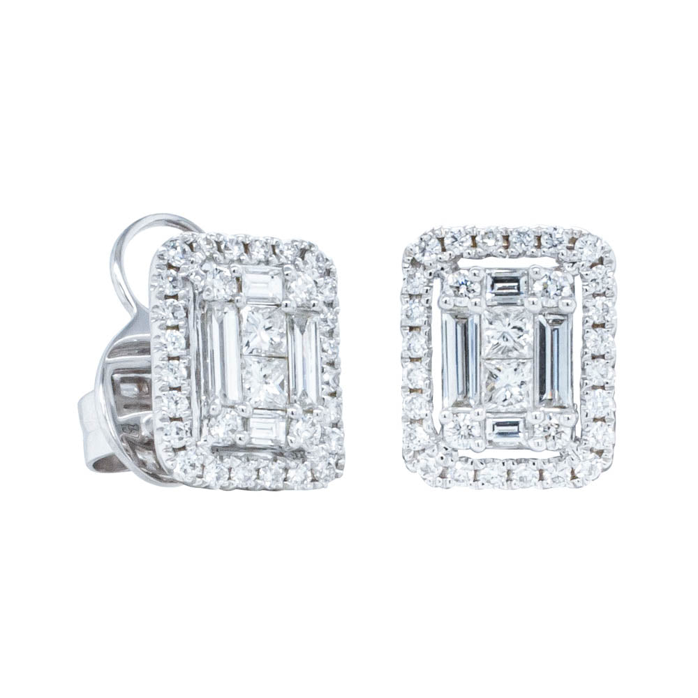 18ct White Gold Diamond Stud Earrings - Walker & Hall