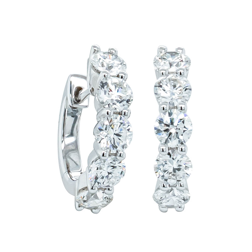 Neiman Marcus Diamonds 18K White Gold Round Diamond Hoop Earrings | Neiman  Marcus