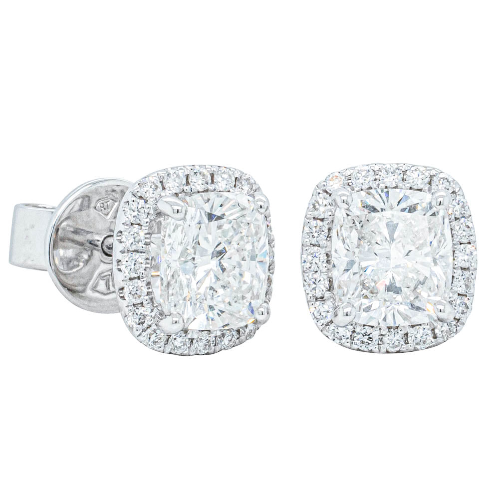 Deja Vu 18ct White Gold 2.30ct Diamond Stud Earrings Walker Hall