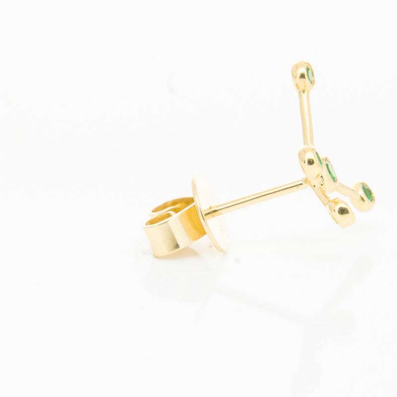 18ct Yellow Gold Tsavorite Single Earth Element Earring-Earrings-Walker & Hall