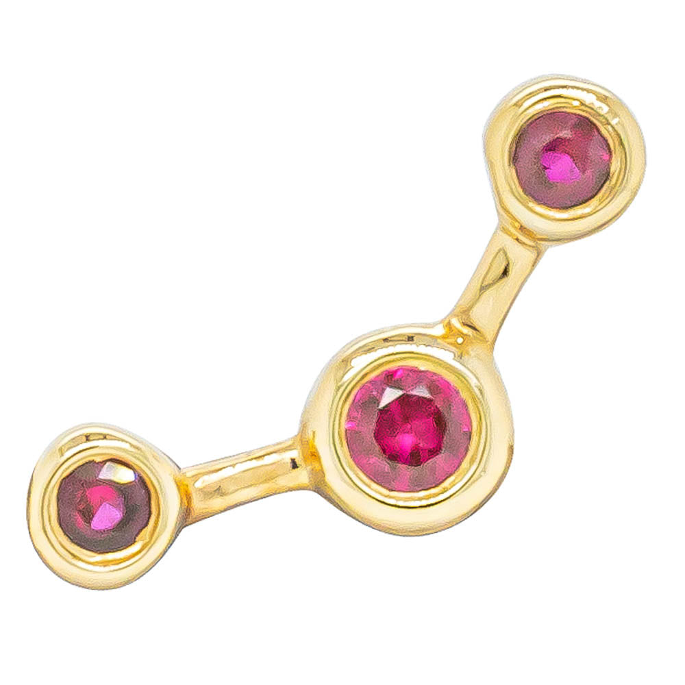 Pink Ruby Marquise Single Chain Earring - Celine Daoust