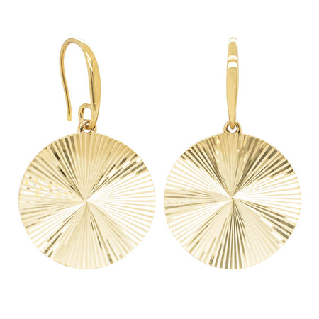 9ct Yellow Gold Reflections Hook Earrings - Earrings - Walker & Hall