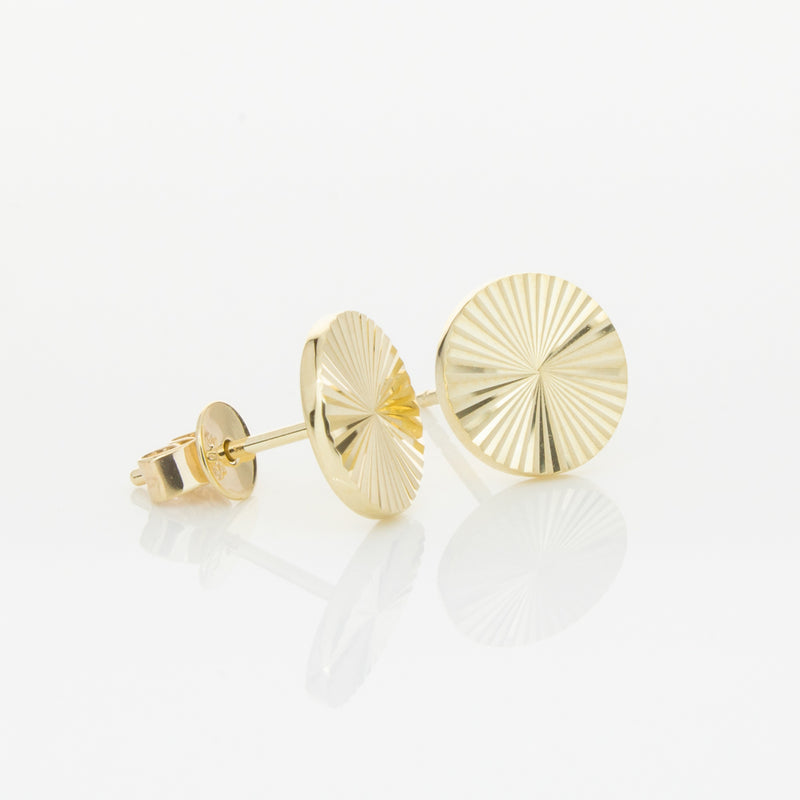 9ct Yellow Gold Reflections Stud Earrings-Earrings-Walker & Hall