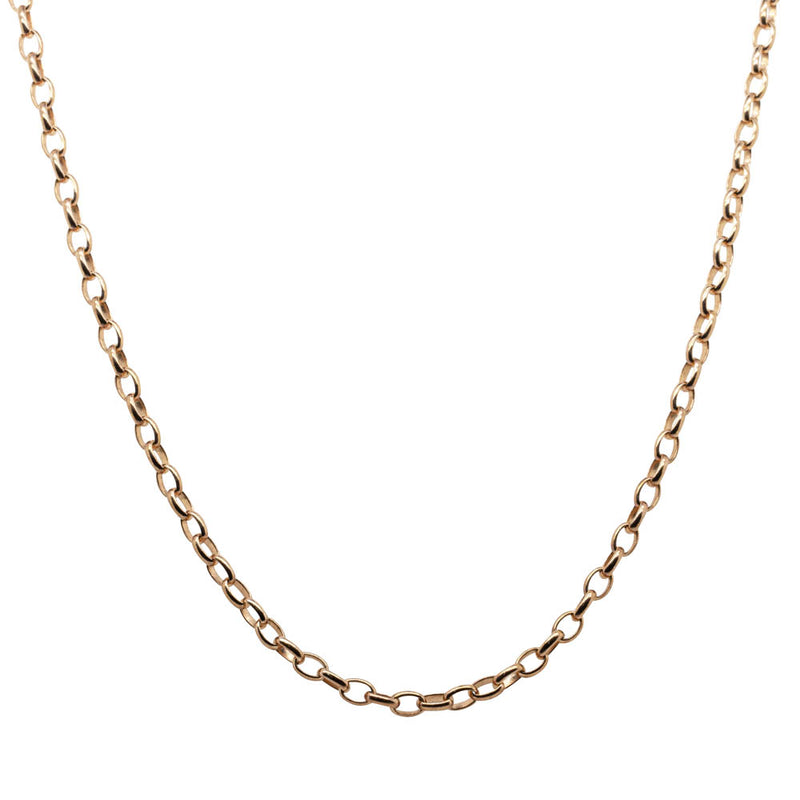 9ct Rose Gold Oval Belcher Chain - Walker & Hall