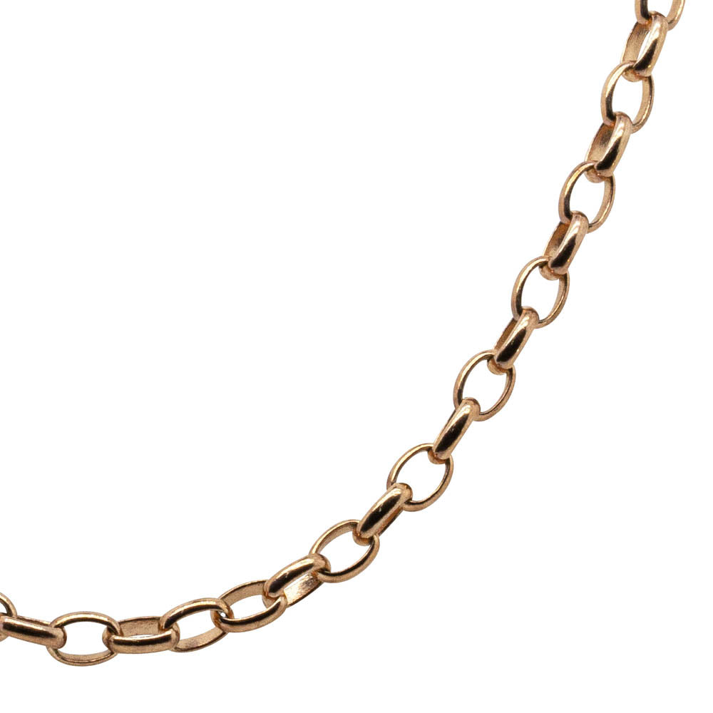 9ct Rose Gold Oval Belcher Chain - Walker & Hall