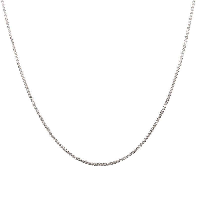 18ct White Gold 1mm Wheat Chain - Walker & Hall