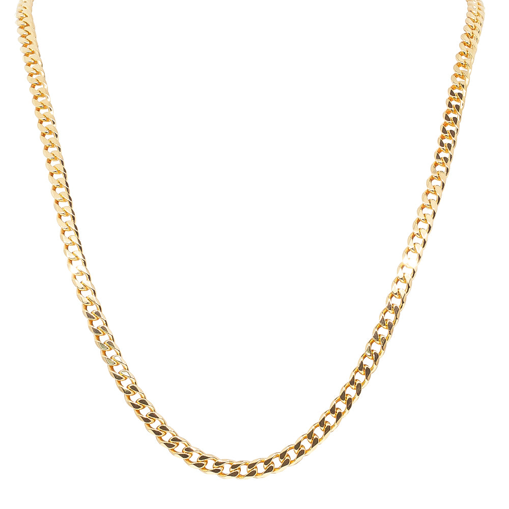 Mens gold curb on sale necklace