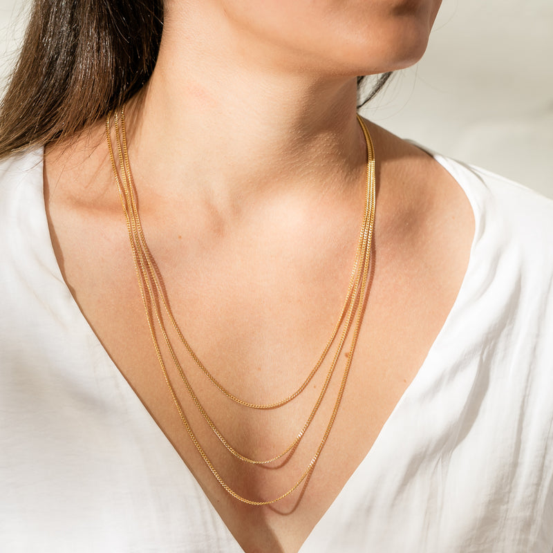 9ct Yellow Gold Curb Chain-Necklace-Walker & Hall