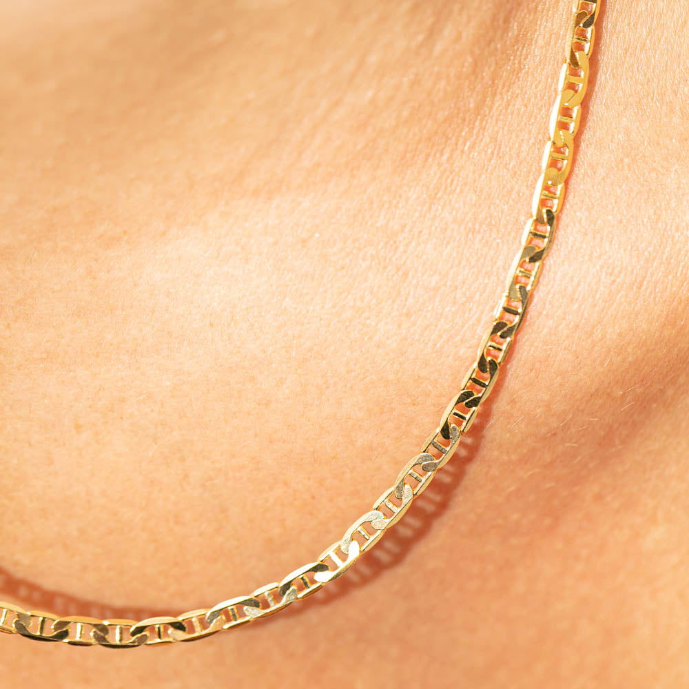 9ct Yellow Gold Anchor Link Necklace Walker Hall