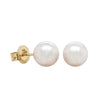 9ct Yellow Gold Akoya Pearl Studs - 7mm - Walker & Hall