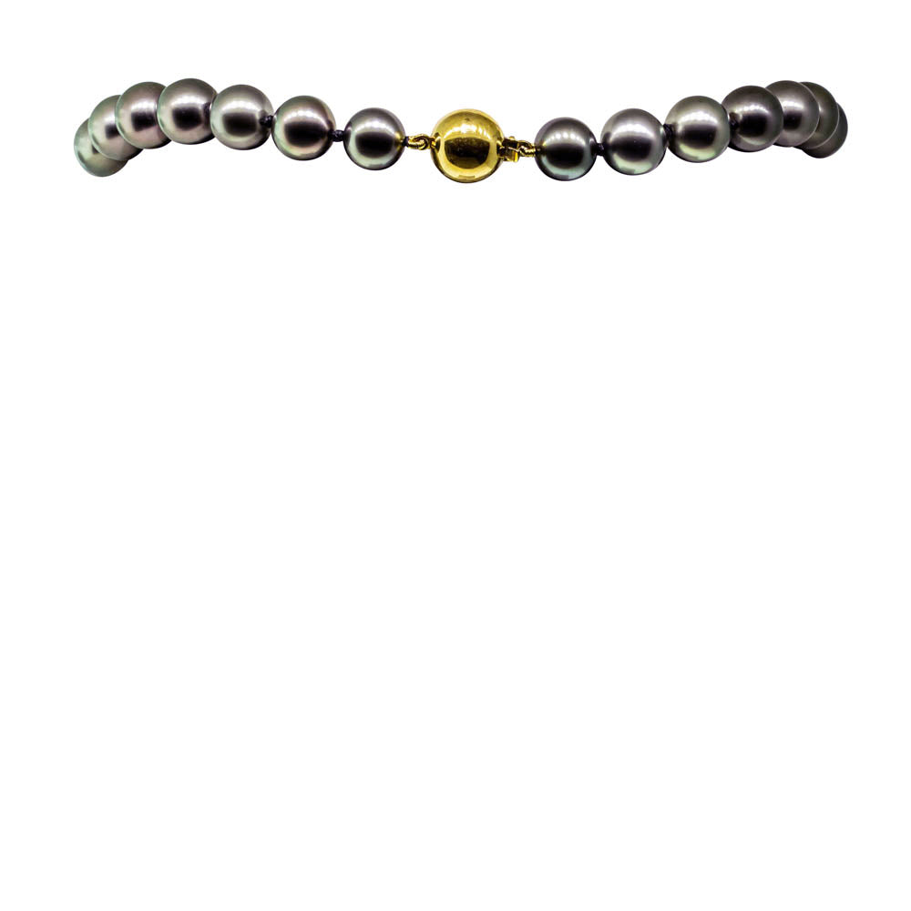 18ct Yellow Gold Tahitian Black Pearl Strand - Walker & Hall