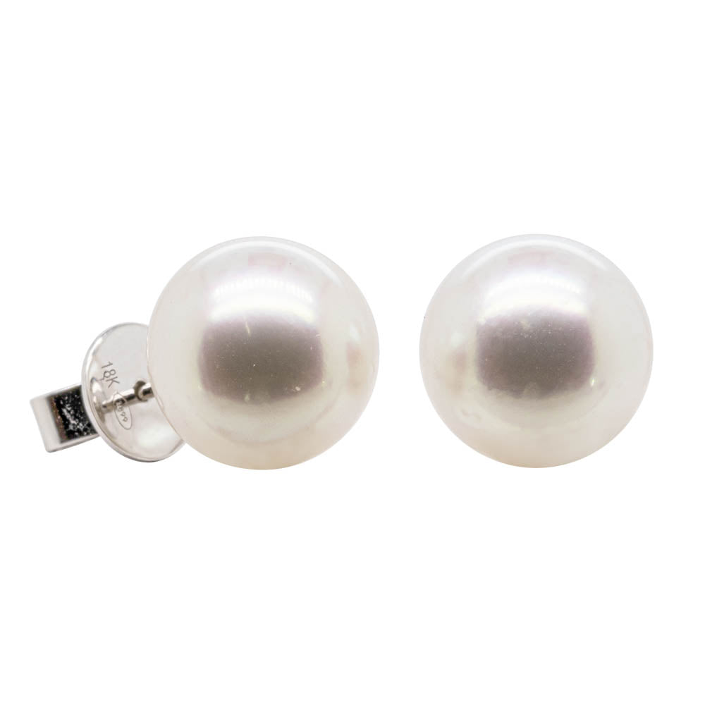 18ct White Gold 11.2mm South Sea Pearl Earrings - Walker & Hall