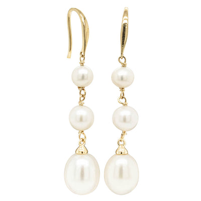 9ct Yellow Gold Freshwater Pearl Rosalind Earrings - Earrings - Walker & Hall