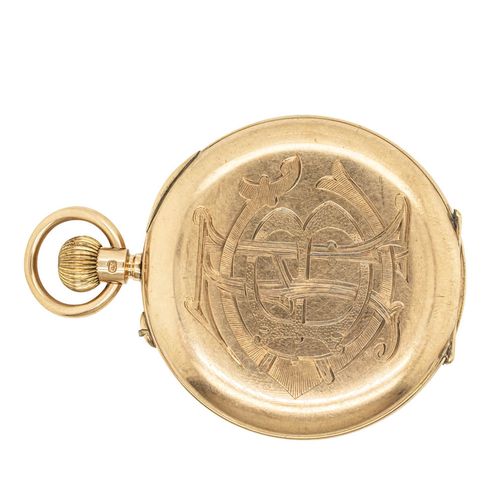 9ct gold half hunter pocket watch deals