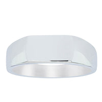 Sterling Silver Rectangular Signet Ring-Ring-Walker & Hall