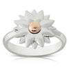 Sterling Silver &amp; Rose Gold Plated Dahlia Ring - Walker & Hall