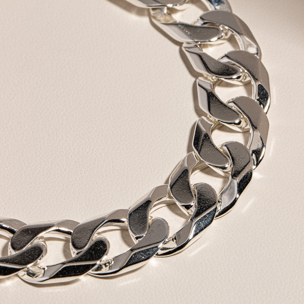 Thick silver cuban chain deals