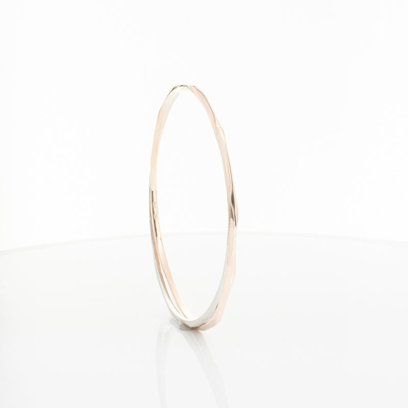 9ct Rose Gold & Sterling Silver Entwined Bangle-Bracelet-Walker & Hall