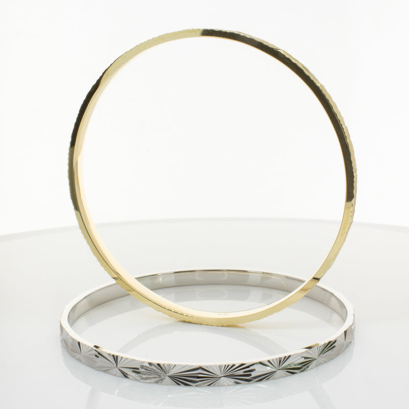 9ct Yellow Gold Reflections Bangle-Bracelet-Walker & Hall