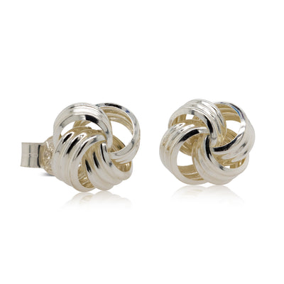 Sterling Silver Knot Stud Earrings - Walker & Hall