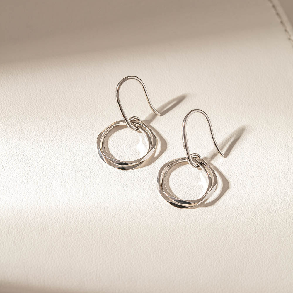 Sterling Silver Mini Entwined Hook Earrings - Earrings - Walker & Hall