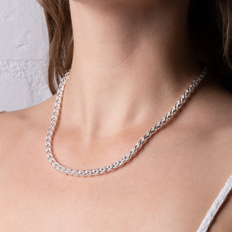 Sterling Silver 5mm Wheat Chain - Walker & Hall