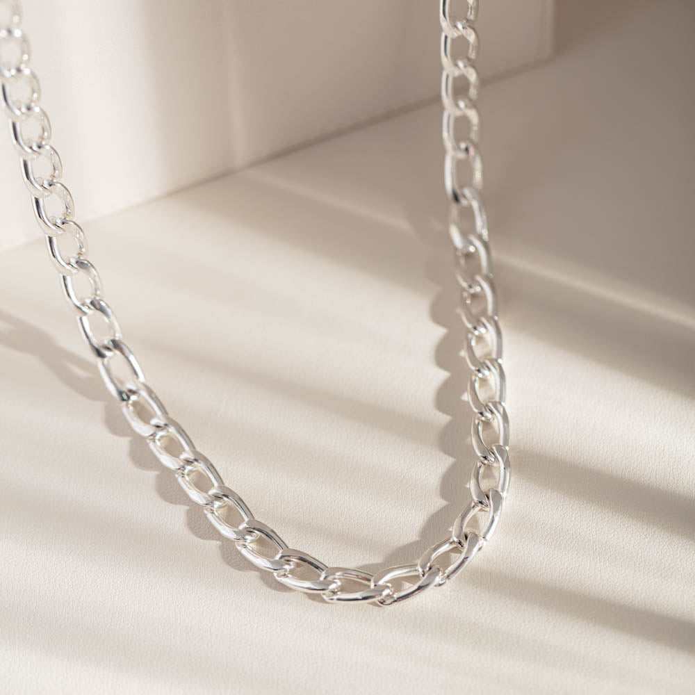 Sterling Silver Curb Link Necklace - Walker & Hall