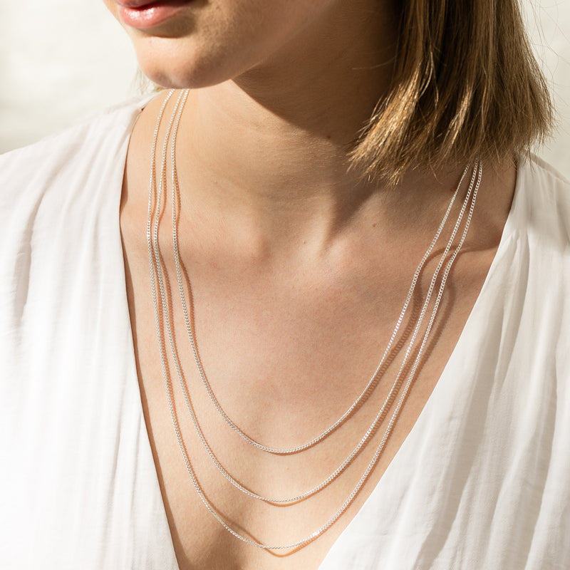 Sterling Silver Curb Chain-Necklace-Walker & Hall