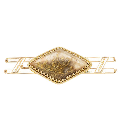 Vintage 15ct Yellow Gold Quartz Brooch-Brooch-Walker & Hall