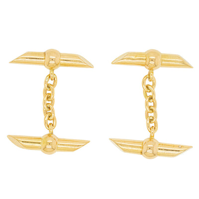 Vintage 18ct Yellow Gold Bar Cufflinks - Cufflinks - Walker & Hall