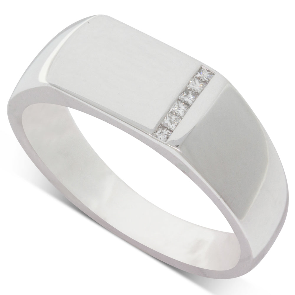 9ct white gold mens ring clearance