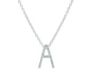 9ct White Gold Diamond Letter Pendant - Necklace - Walker & Hall