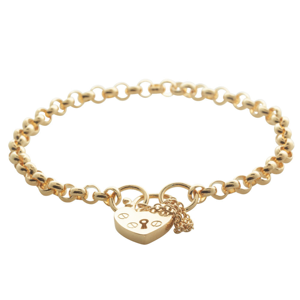 9ct Yellow Gold Flat Heart Bracelet Walker Hall