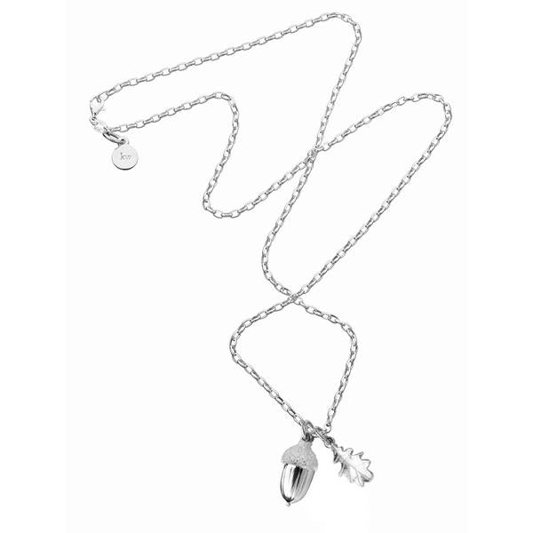 Karen Walker Acorn And Leaf Necklace Sterling Silver