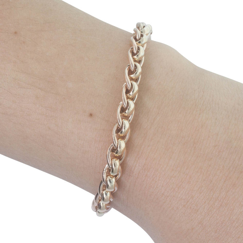 9ct Rose Gold Rollercurb Bracelet - Walker & Hall