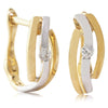 18ct Yellow & White Gold .07ct Diamond Hoops - Walker & Hall