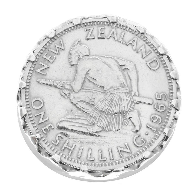 Sterling Silver Warrior Ring With NZ Shilling-Ring-Walker & Hall