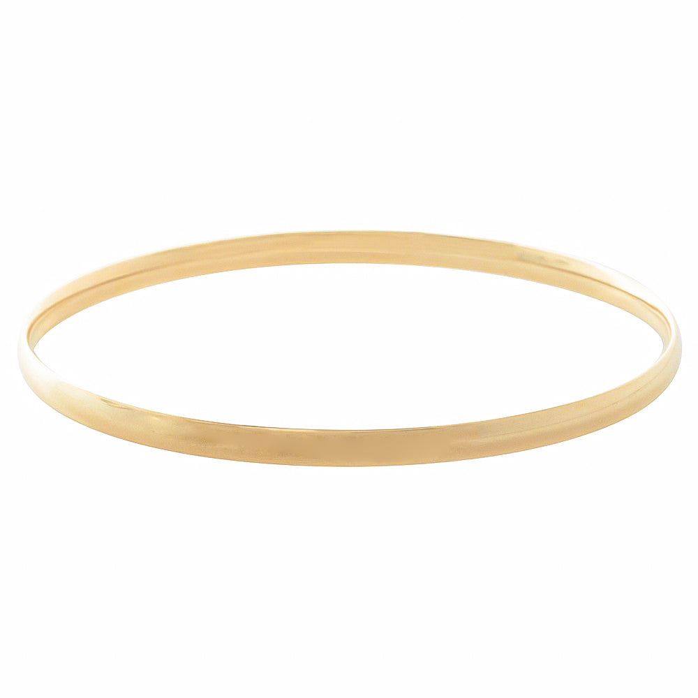 9ct Yellow Gold 4mm Bangle - Bracelet - Walker & Hall