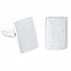 Sterling Silver Rectangular Cufflinks-Cufflinks-Walker & Hall
