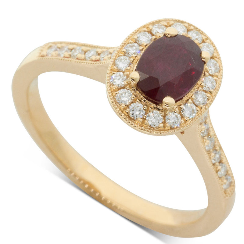 18ct Yellow Gold Ruby & Diamond Ring - Walker & Hall