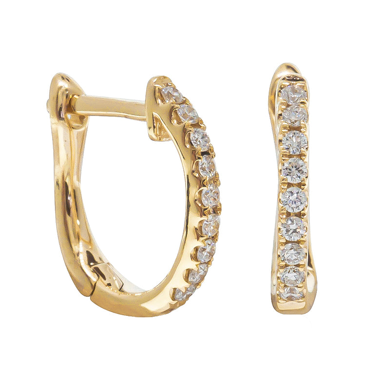 18ct Yellow Gold .11ct Diamond Cosy Earrings - Earrings - Walker & Hall