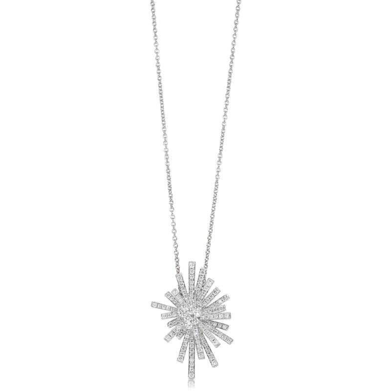 18ct White Gold .70ct Diamond Asteroid Pendant-Necklace-Walker & Hall