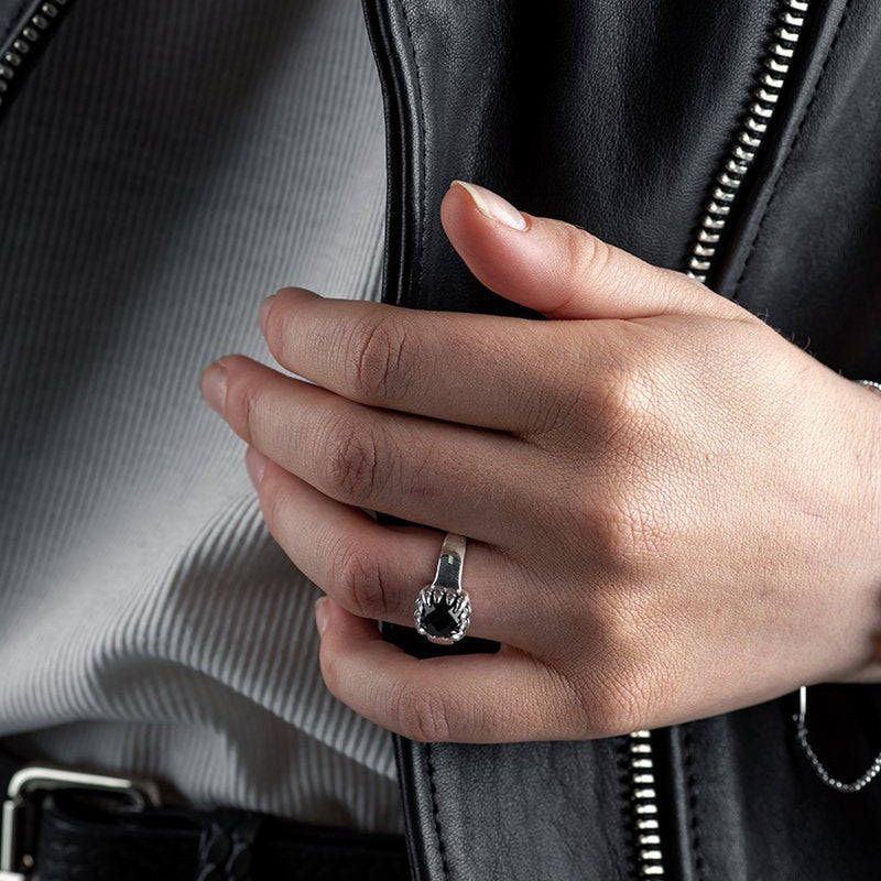 Stolen Girlfriends Club Baby Claw Ring - Sterling Silver & Onyx-Ring-Walker & Hall