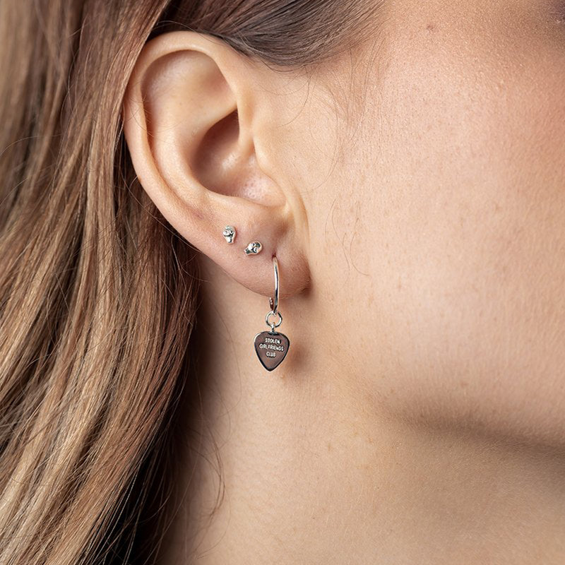 Stolen Girlfriends Club Guitar Pic Anchor Earrings - Sterling Silver-Earrings-Walker & Hall