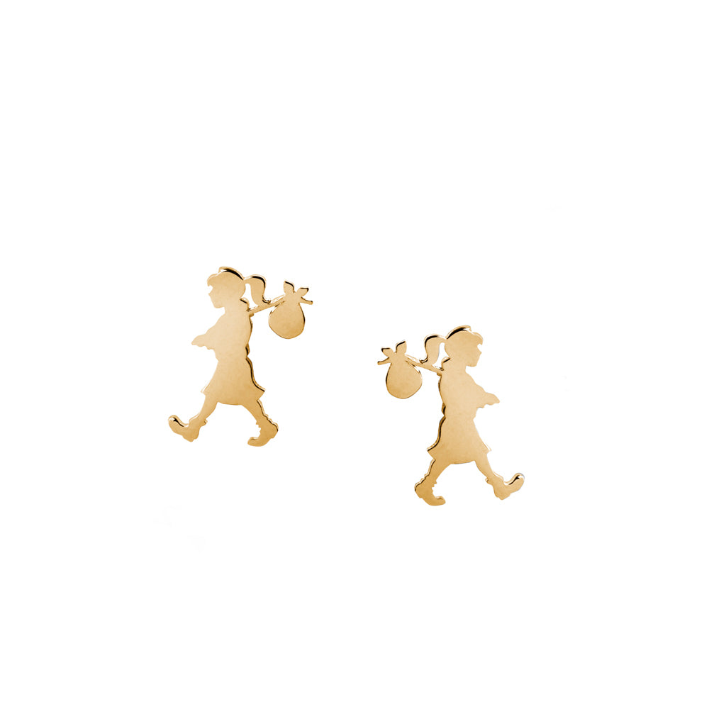 Karen Walker Runaway Girl Studs - 9ct Yellow Gold - Walker & Hall