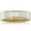 Yellow & White Gold Flat Men's Ring - Walker & Hall