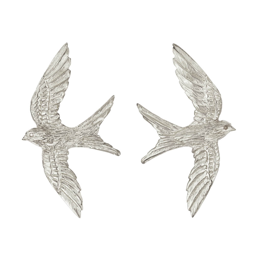 Small Dove Bird Drop Earrings In Silver Tone - 30mm L : Amazon.co.uk:  Fashion