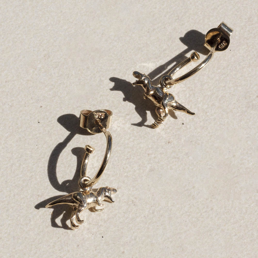 Meadowlark Dinosaur Signature Hoop Earrings Sterling Silver Walker Hall